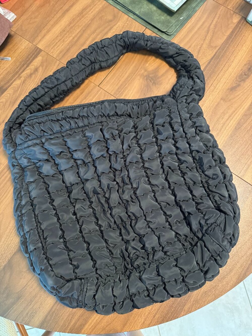 Wild Fable Black Puffer Hobo Bag | Trendy Shoulder Bag | Lightweight Nylon